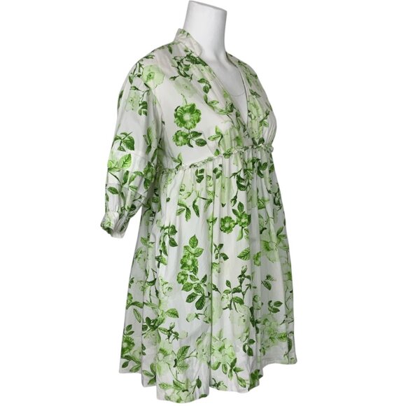 Anthropologie Maeve V-Neck Tunic Mini Dress XS Green Floral - Picture 5 of 16